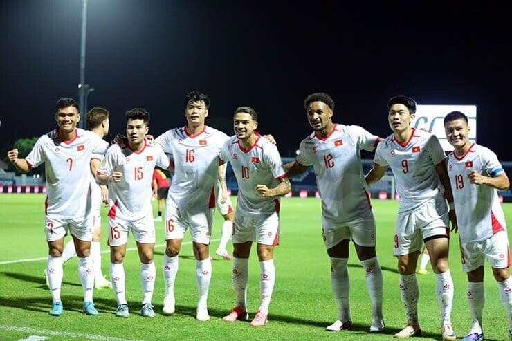 Đội tuyển Việt Nam ăn mừng chiến thắng đậm 7-0 trước Timor Leste tại ASEAN Cup.