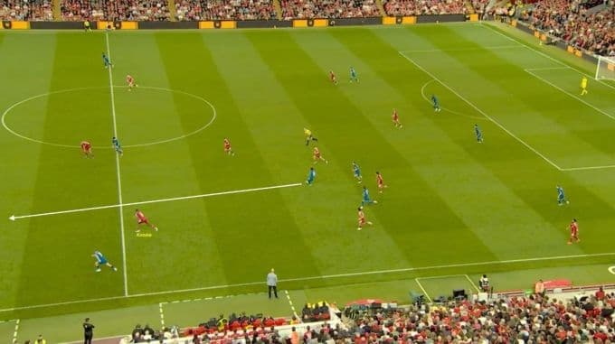 Ibrahima Konate của Liverpool để lộ khoảng trống phòng ngự, điểm yếu mà Arsenal và Gyokeres có thể khai thác.