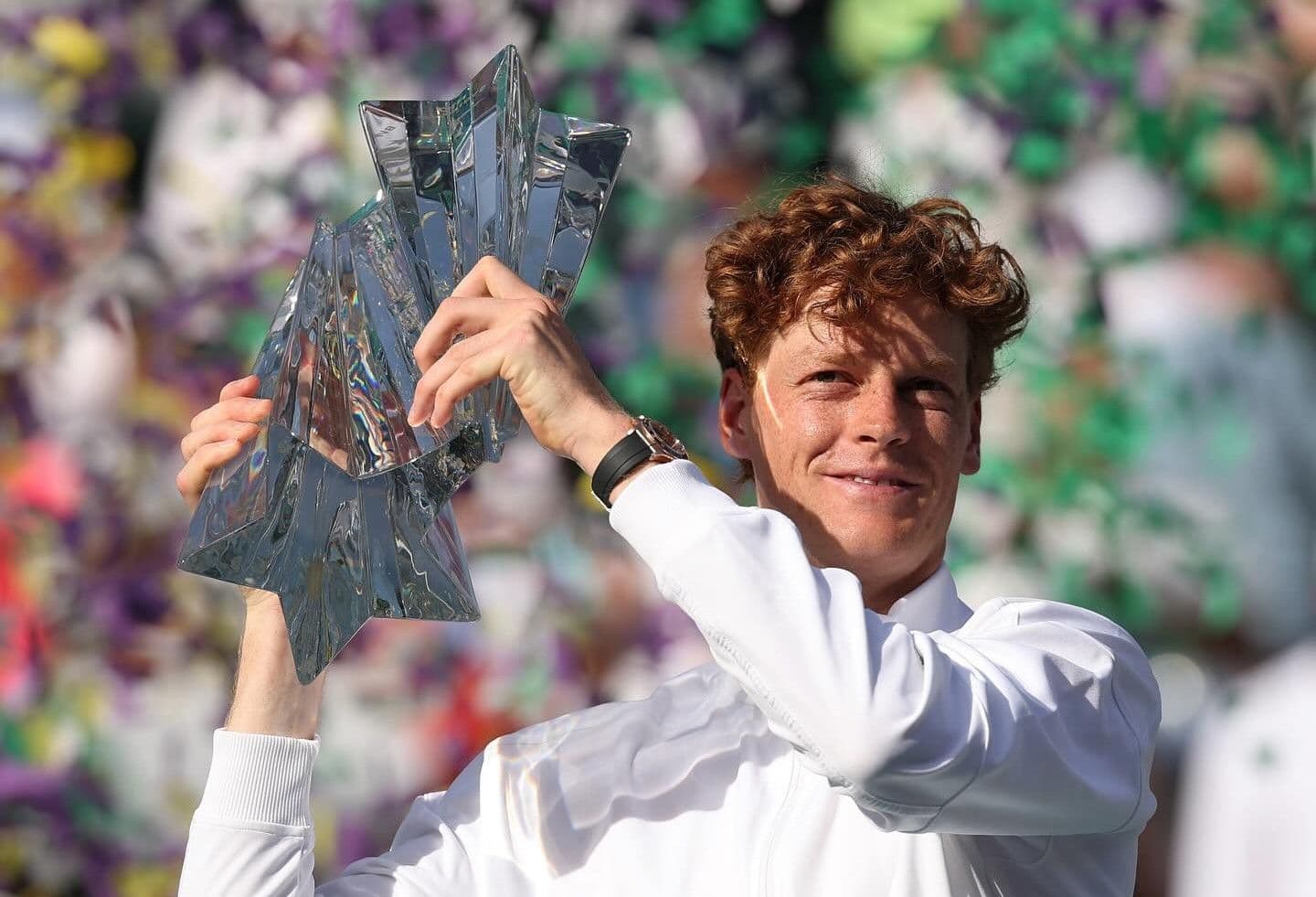 Jannik Sinner ăn mừng chức vô địch Indian Wells