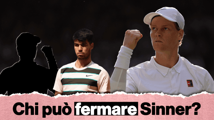Jannik Sinner ăn mừng chiến thắng, bên cạnh là Carlos Alcaraz và câu hỏi 'Ai có thể ngăn cản Sinner?'