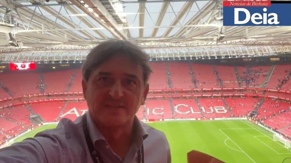 José Manuel Monje tại sân vận động San Mamés, niềm vui sau hợp đồng của Nico Williams.