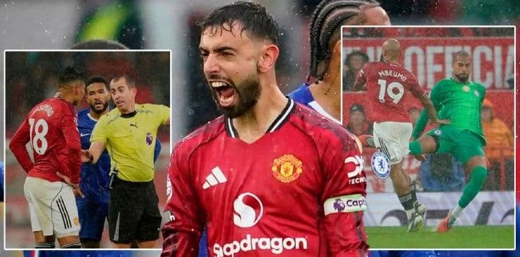 Khoảnh khắc căng thẳng trong trận đấu giữa Manchester United và Chelsea