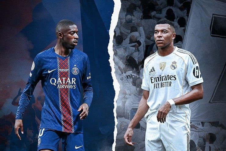 Kylian Mbappe (Real Madrid) và Ousmane Dembele (PSG) đối đầu trong trận bán kết FIFA Club World Cup