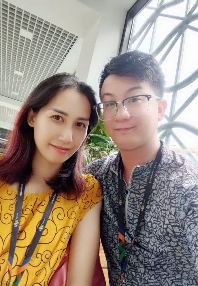 Lê Hiền Hạnh và chồng, anh Lê Ngọc Trung, cùng nhau xây dựng tổ ấm.