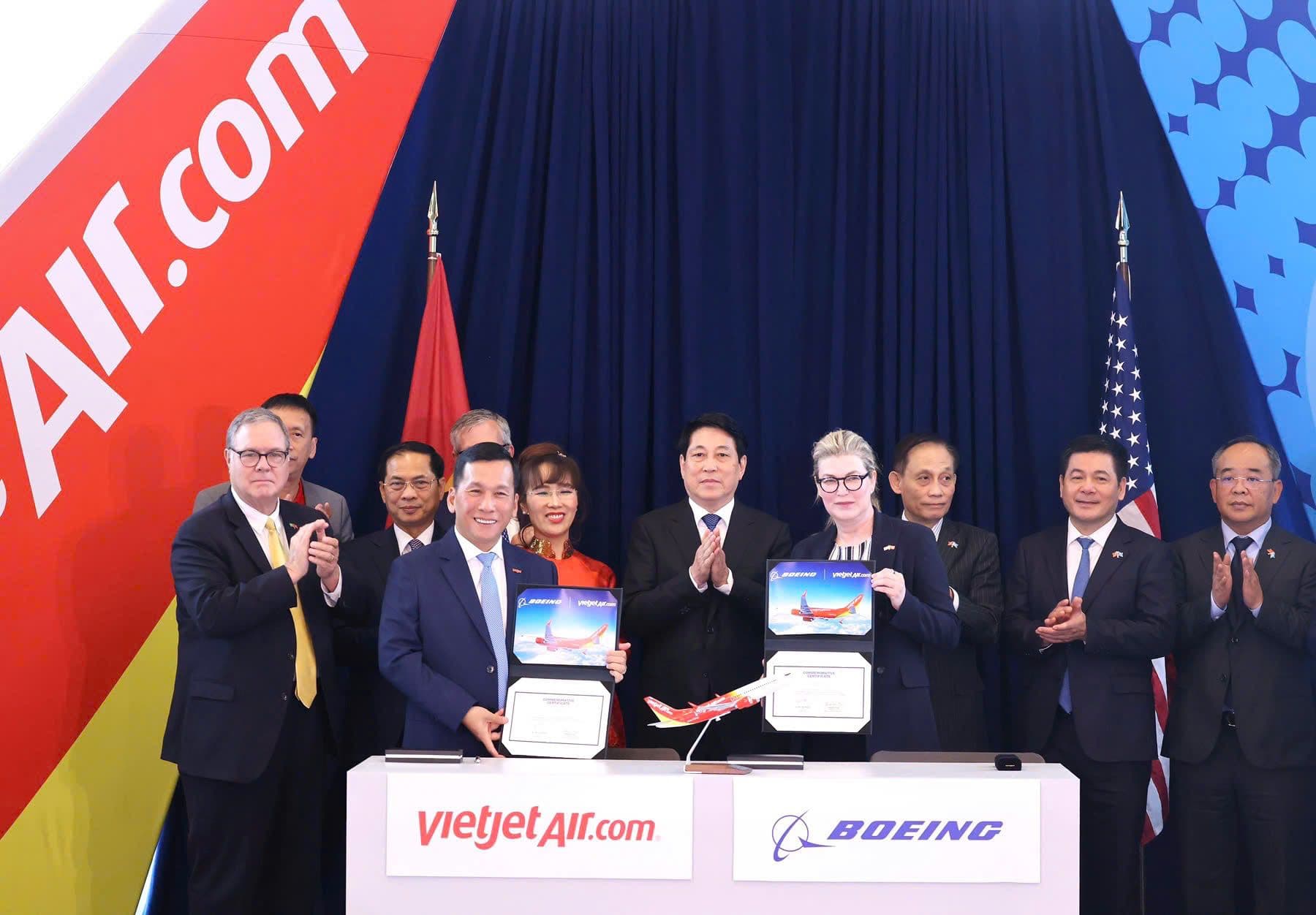 Lễ ký kết hợp tác chiến lược giữa Vietjet và Boeing, hướng tới phát triển toàn diện ngành hàng không Việt Nam.