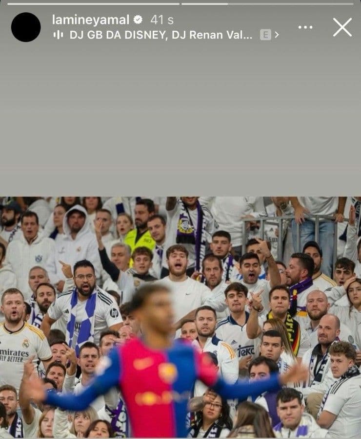 Lamine Yamal của Barcelona khiêu khích người hâm mộ Real Madrid tại sân Bernabeu