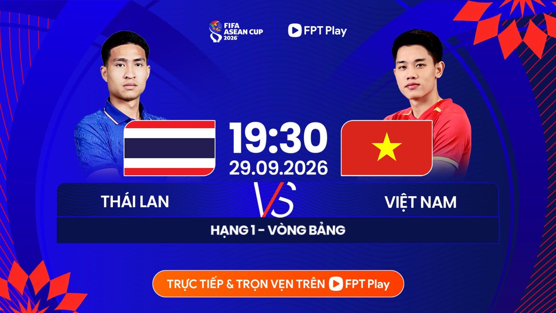 Lịch thi đấu trực tiếp FIFA ASEAN Cup 2026 giữa Việt Nam và Thái Lan trên FPT Play, minh họa sự phát triển của truyền hình bóng đá.