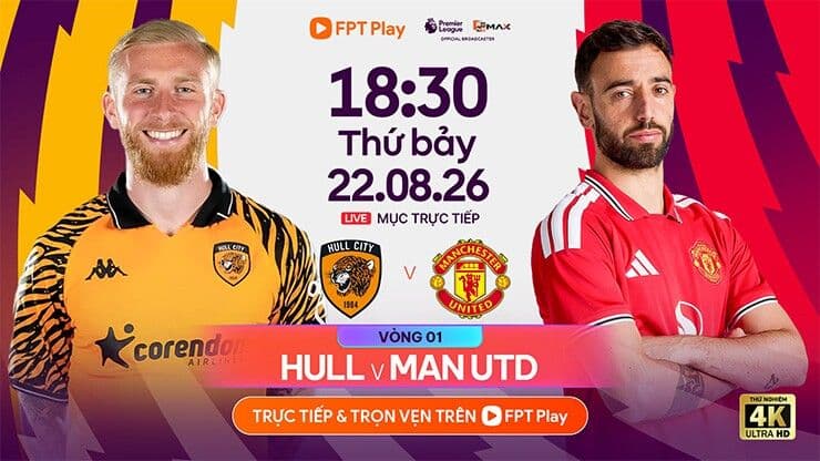 Lịch thi đấu và thông tin trận đấu mở màn Ngoại hạng Anh giữa Hull City và Manchester United