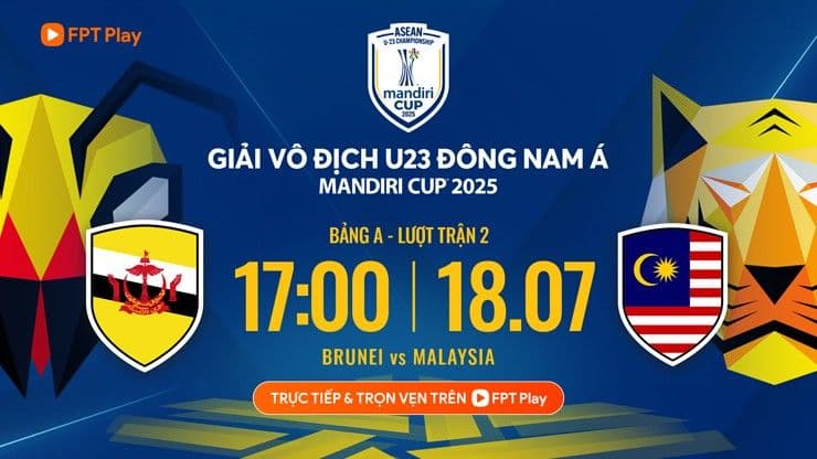 Lịch thi đấu và thông tin trận đấu U23 Brunei vs U23 Malaysia tại giải U23 Đông Nam Á 2025