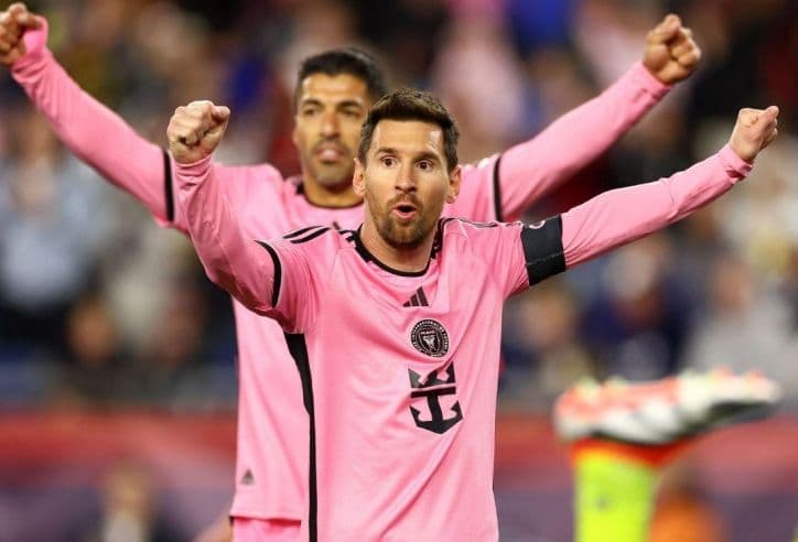 Lionel Messi của Inter Miami ăn mừng bàn thắng, tượng trưng cho tinh thần bùng nổ của các đội bóng MLS.