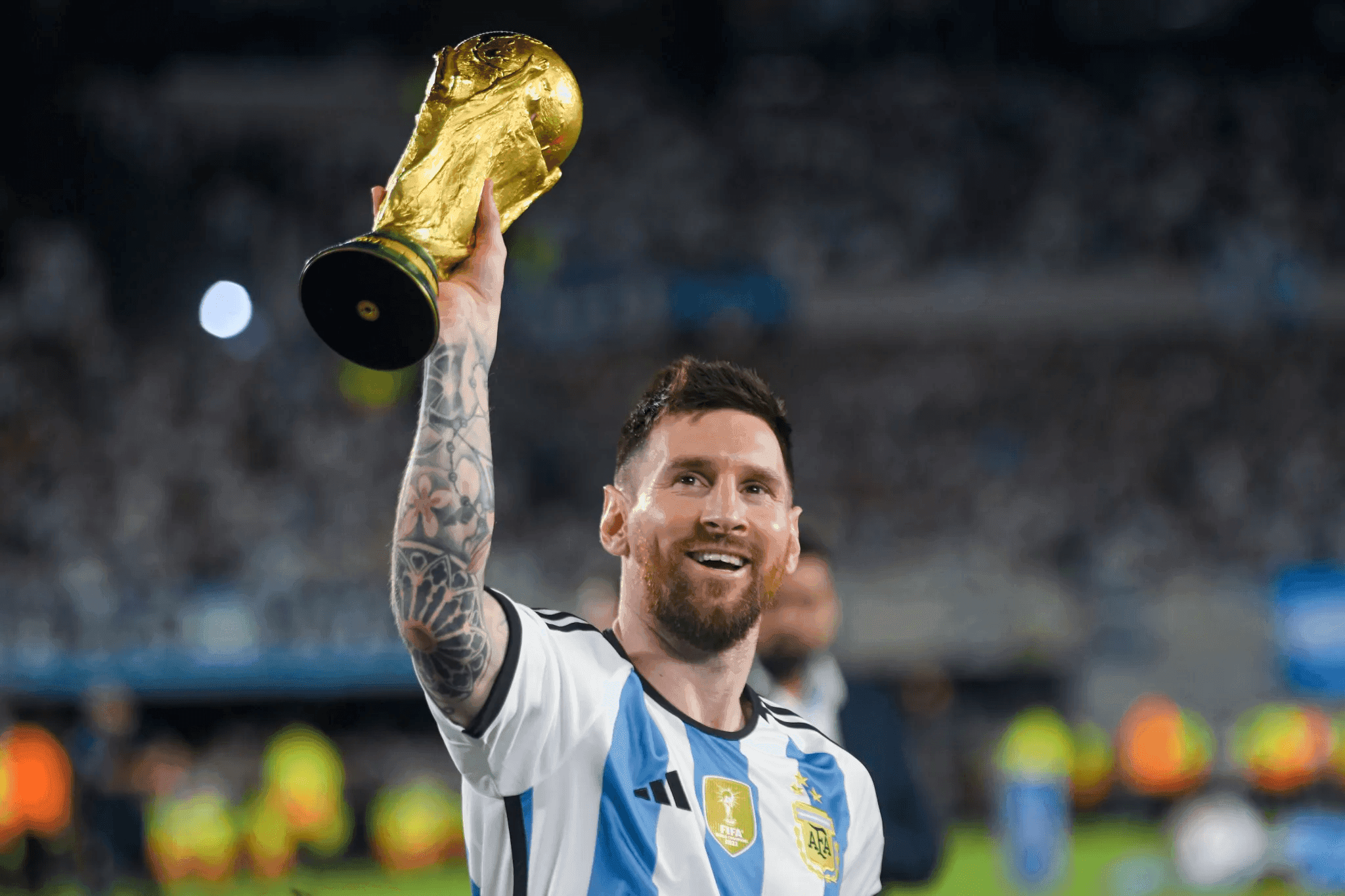 Lionel Messi trong màu áo đội tuyển Argentina.