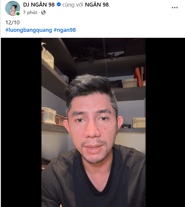 Lương Bằng Quang đọc lời xin lỗi trong video, thừa nhận sai phạm của Ngân 98
