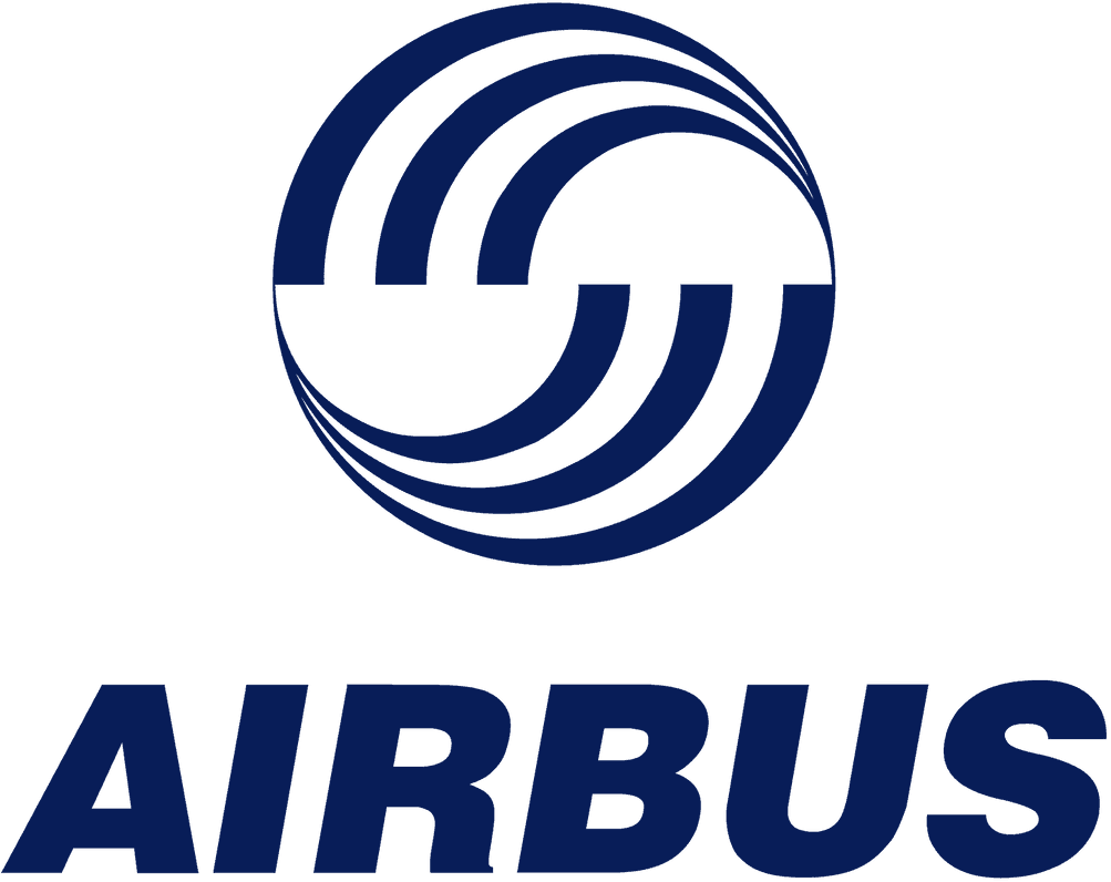 Logo Airbus, đại diện cho nhà sản xuất máy bay hàng đầu với những đổi mới không ngừng về thiết kế cabin và trải nghiệm hành khách.