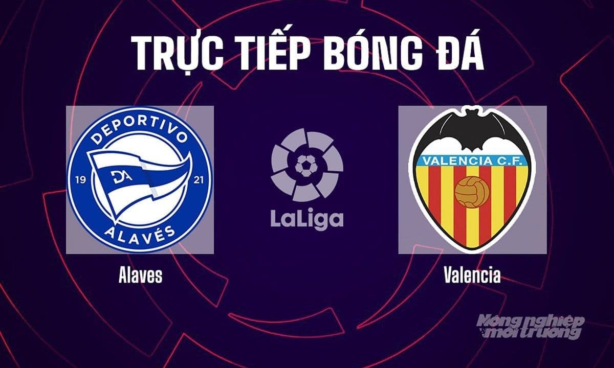 Logo của Alaves và Valencia cùng biểu tượng La Liga, thể hiện trận đấu sắp diễn ra