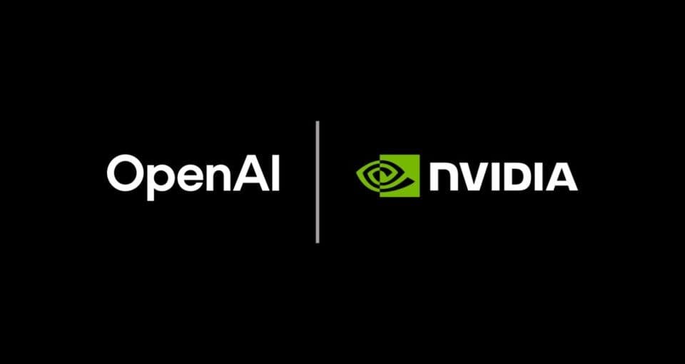 Logo của OpenAI và NVIDIA cạnh nhau, tượng trưng cho sự hợp tác trong công nghệ AI.