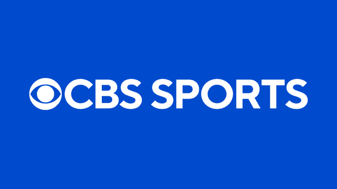 Logo CBS Sports màu trắng trên nền xanh, biểu thị nội dung thể thao và Fantasy NBA