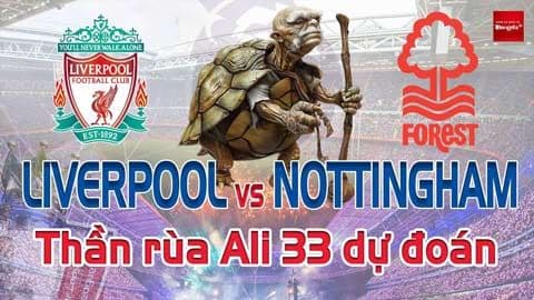 Logo Liverpool và Nottingham Forest trên nền sân vận động, biểu tượng cho trận đấu sắp tới