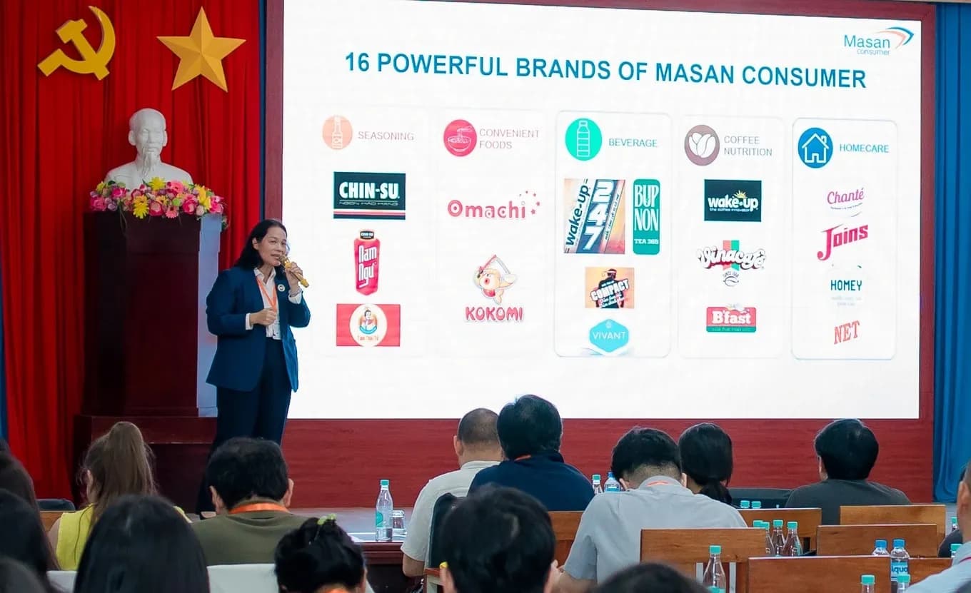 Masan Consumer trình bày về các thương hiệu mạnh, minh họa cho việc xây dựng bản sắc doanh nghiệp và phát triển bền vững dựa trên giá trị cốt lõi