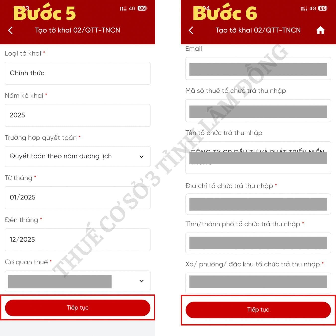 Màn hình ứng dụng eTax Mobile hiển thị chi tiết các chỉ tiêu thu nhập và giảm trừ gia cảnh trong tờ khai thuế.