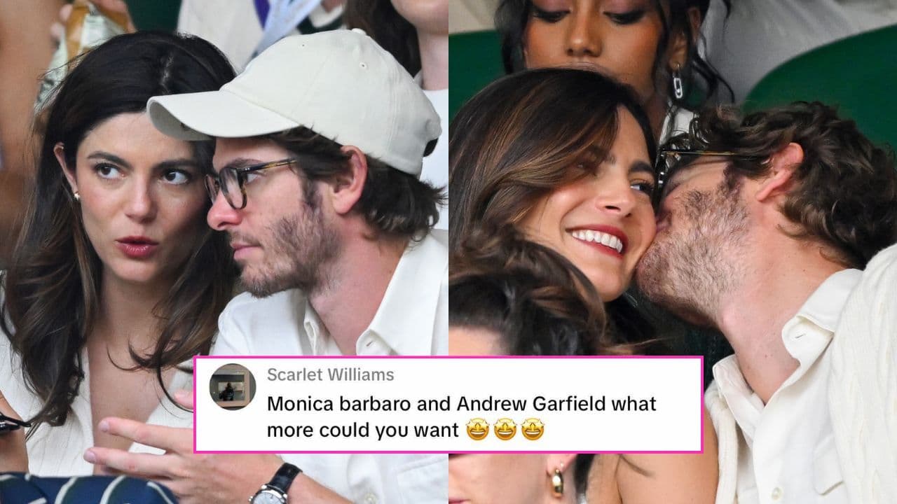 Monica Barbaro và Andrew Garfield thân mật trên khán đài Wimbledon, khoảnh khắc công khai tình cảm