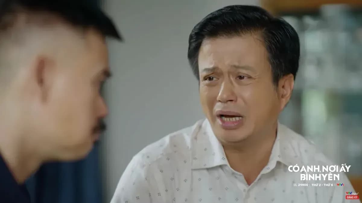 Một cảnh phim truyền hình 'Có anh, nơi ấy bình yên' trên VTV1, thể hiện dòng chảy cảm xúc và các vấn đề xã hội.