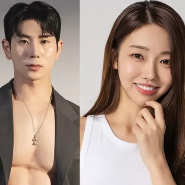 Một thí sinh nam và một thí sinh nữ của Single's Inferno 5, thể hiện sự hấp dẫn thể chất và bản năng nguyên thủy trong môi trường áp lực.