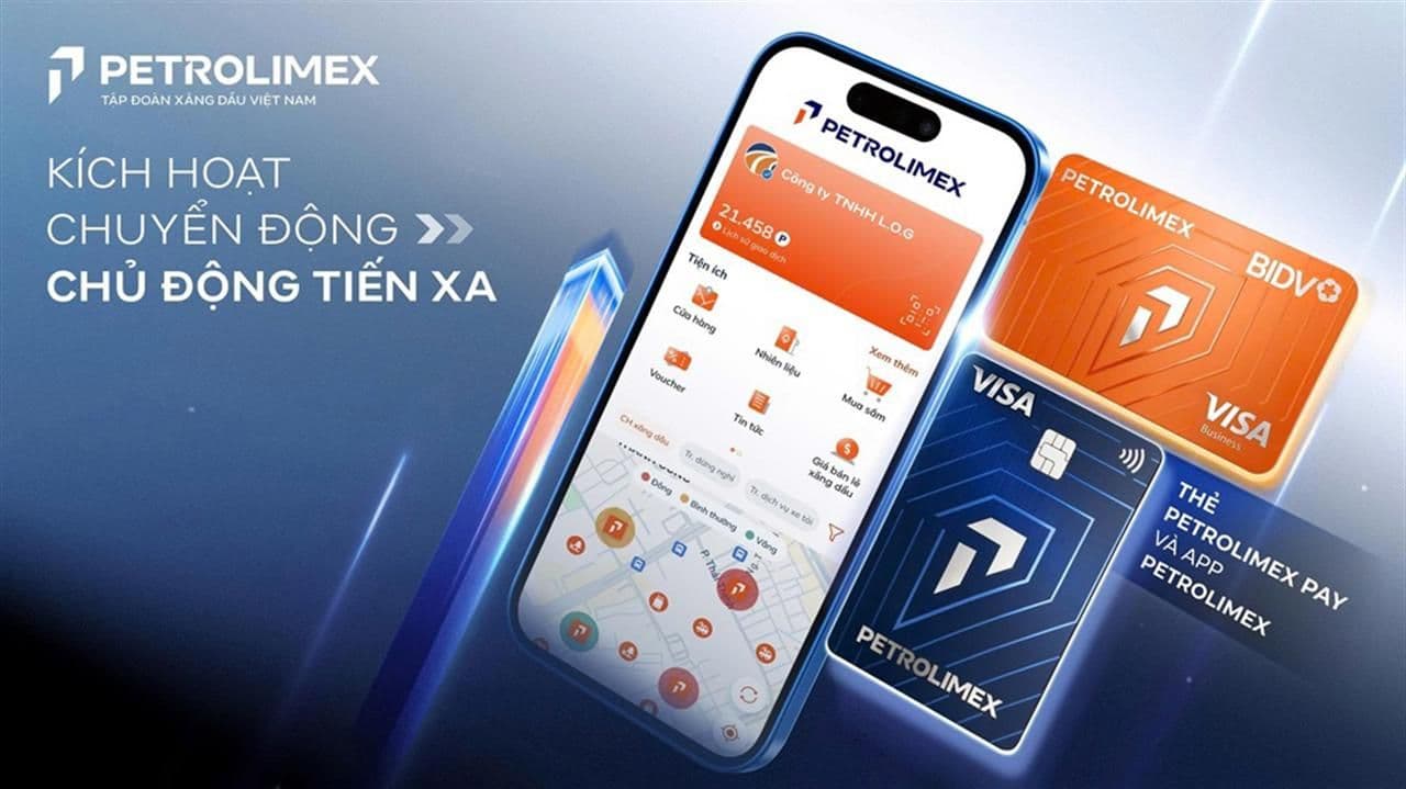 Ứng dụng Petrolimex trên điện thoại và thẻ đồng thương hiệu BIDV-Visa hỗ trợ người dân quản lý và thanh toán chi phí xăng dầu hiệu quả.