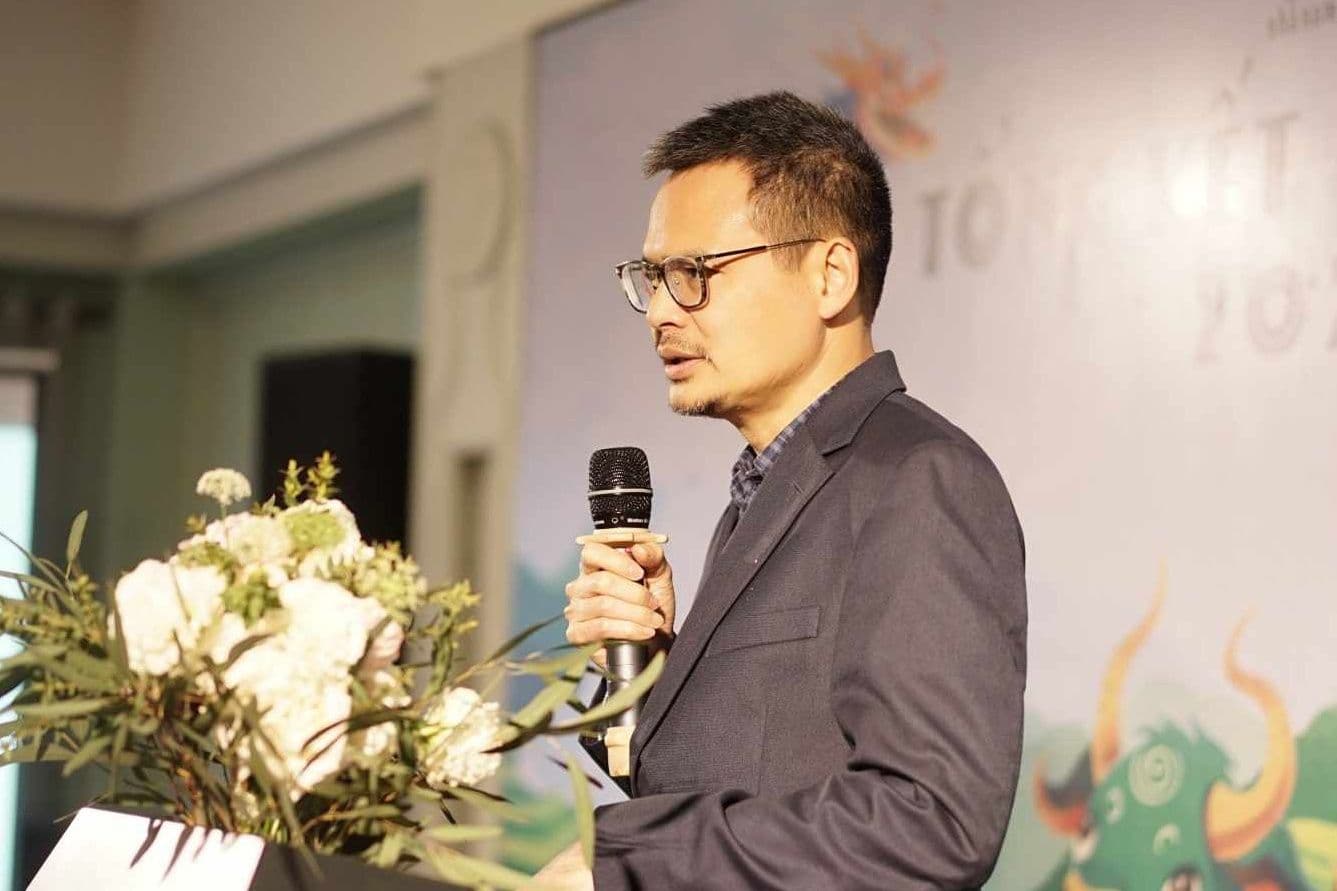 Đặng Hoàng Giang phát biểu tại một sự kiện công cộng.