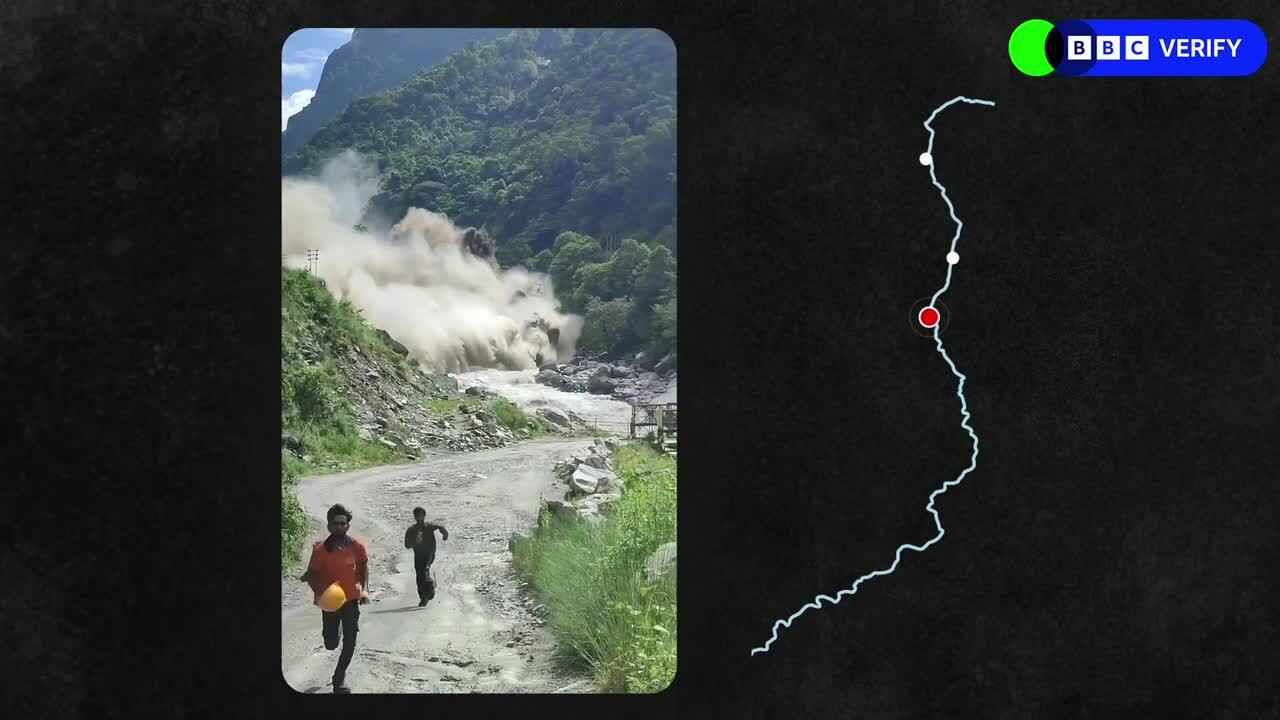 Người dân chạy thoát thân khi lũ quét ập đến tại thung lũng sông Trishuli