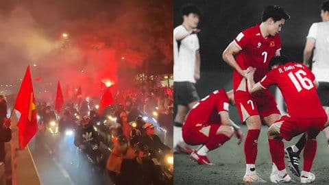 Người hâm mộ Việt Nam cổ vũ và các cầu thủ U23 Việt Nam hỗ trợ nhau sau trận thua