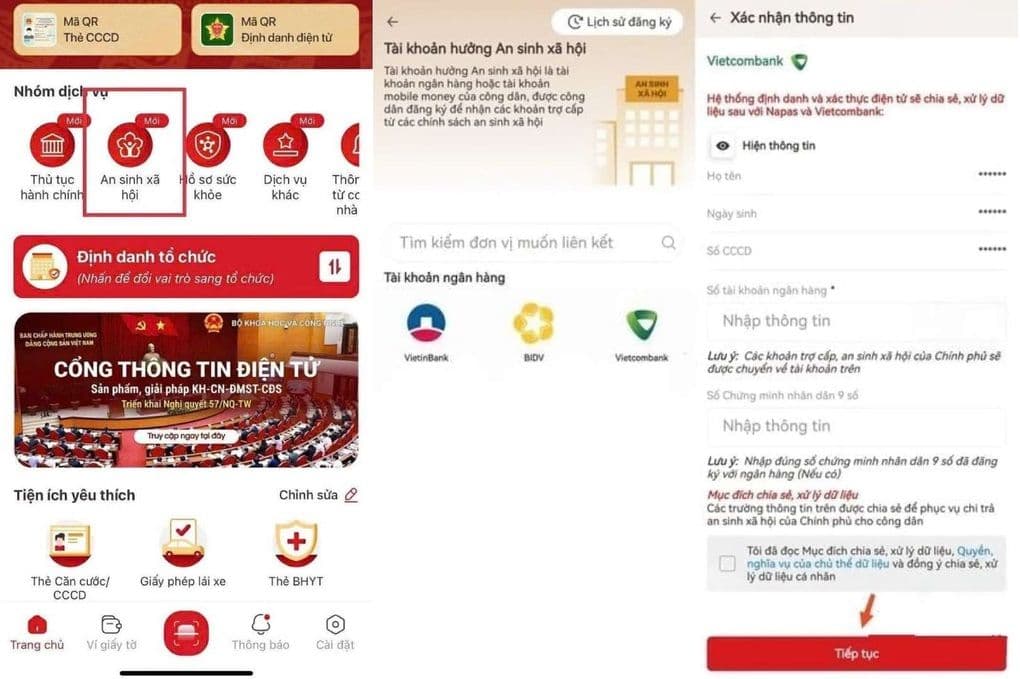 Nhóm người dân cùng xem và thảo luận về các tiện ích của an sinh xã hội số trên điện thoại.