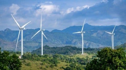 Những tuabin gió trên đồi, biểu tượng cho năng lượng tái tạo và tầm nhìn phát triển bền vững, chuyển hóa thách thức thành cơ hội trong tương lai.