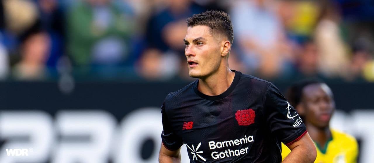 Patrik Schick, tiền đạo của Bayer Leverkusen, trong trận đấu.