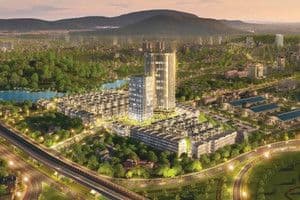 Phối cảnh một khu đô thị hiện đại với các tòa nhà cao tầng và không gian xanh được quy hoạch, thể hiện tầm nhìn quản trị đô thị.