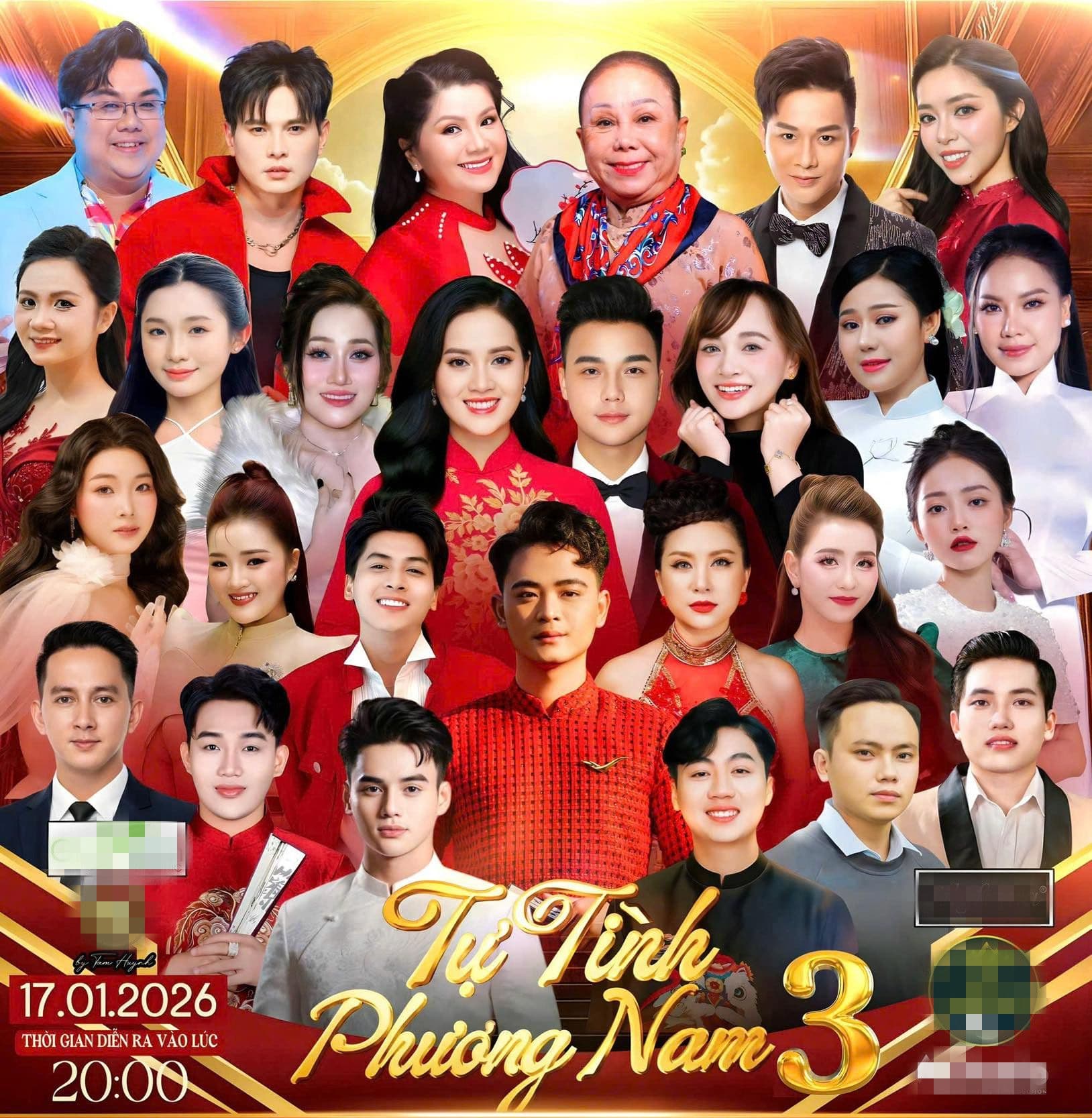 Poster quảng bá một chương trình nghệ thuật chuyên nghiệp với nhiều nghệ sĩ, thể hiện sự gìn giữ hào quang và định hình tương lai nghệ thuật chân chính.