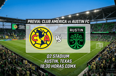 Sân vận động Q2 với biểu tượng Club América và Austin FC, tượng trưng cho một trận đấu của América
