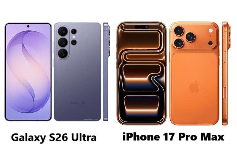 So sánh hai mẫu điện thoại thông minh cao cấp Galaxy S26 Ultra và iPhone 17 Pro Max, tượng trưng cho sự phát triển của công nghệ di động và vai trò của số điện thoại trong đời sống số.