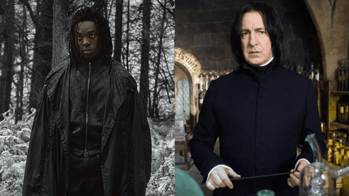 So sánh tạo hình giáo sư Snape mới do Paapa Essiedu thủ vai và Alan Rickman trong bản điện ảnh Harry Potter.