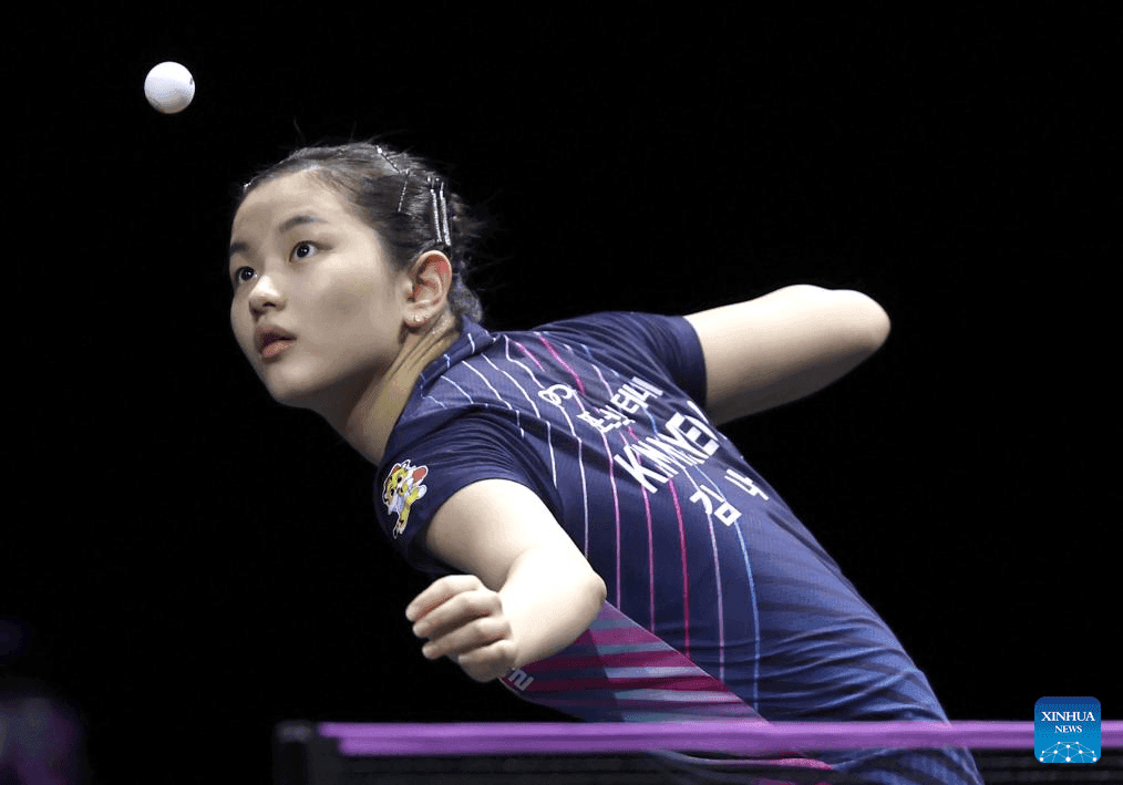 Tay vợt nữ Hàn Quốc Kim Nayeong thi đấu đơn tại WTT Champions Yokohama 2025