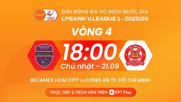Thông tin trận derby TP.HCM giữa Becamex TP.HCM và Công an TP.HCM trước giờ bóng lăn.