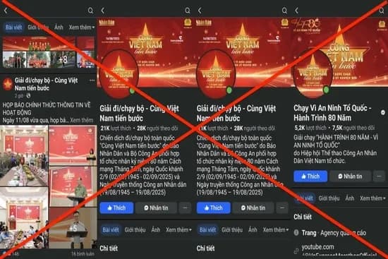Tin giả về 'quà tặng 2/9' lan truyền trên các trang mạng xã hội giả mạo.