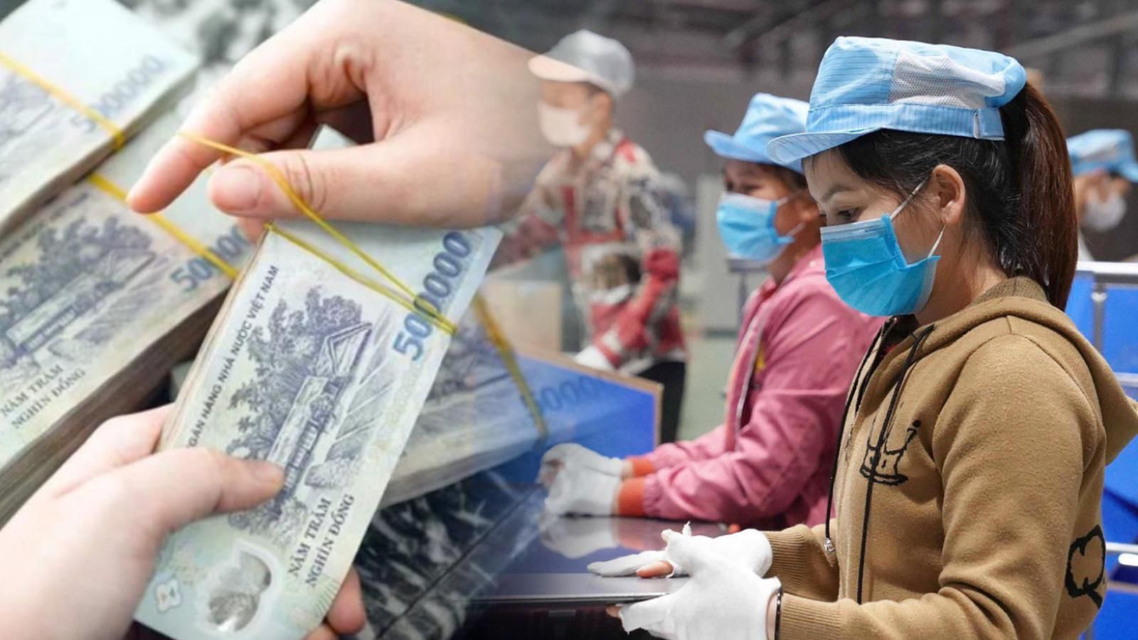 Tiền lương tối thiểu và công nhân trong nhà máy, thể hiện sự cân bằng giữa thu nhập và lao động.