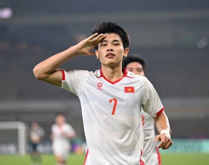 Tiền đạo Nguyễn Đình Bắc của U23 Việt Nam, cầu thủ được kỳ vọng sẽ tạo đột biến trong trận đấu.