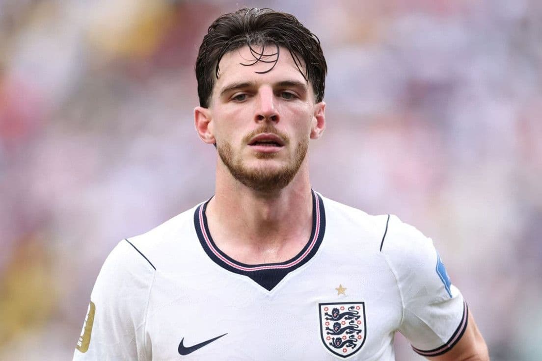 Tiền vệ Declan Rice của đội tuyển Anh, một phần của 'Tam Sư' dưới thời Thomas Tuchel.