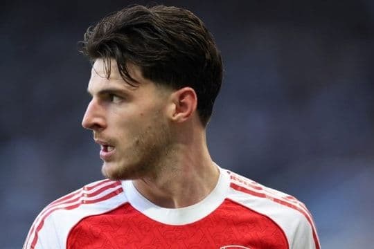 Tiền vệ Declan Rice, một nhân tố quan trọng góp phần vào hàng thủ vững chắc của Arsenal