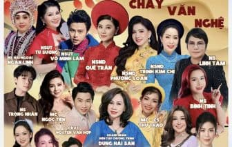 Tấm poster quảng cáo với nhiều Nghệ sĩ Nhân dân, phản ánh sự sôi động và đa dạng của thị trường giải trí Tết.