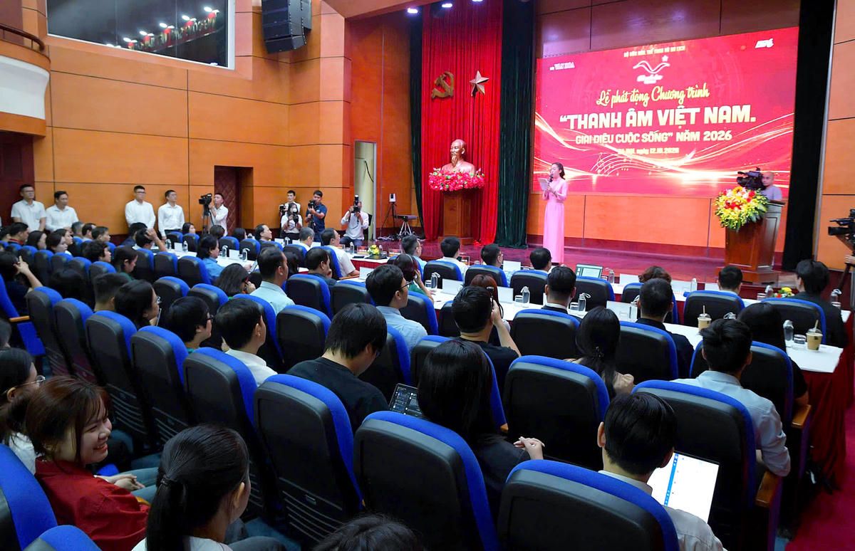 Toàn cảnh hội trường Lễ phát động Chương trình Thanh âm Việt Nam - Giai điệu cuộc sống năm 2026.