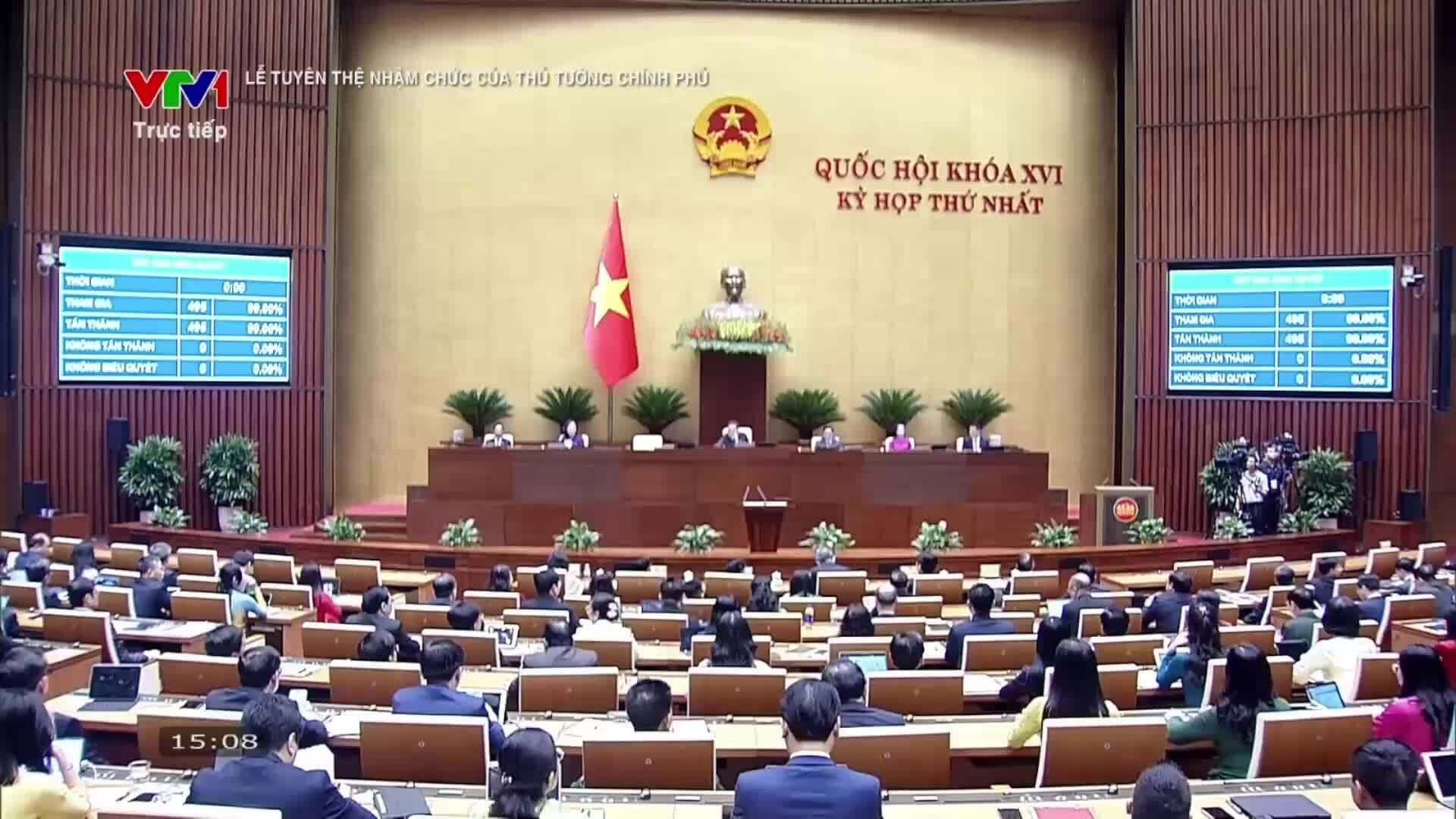 Toàn cảnh phiên họp Quốc hội bầu Thủ tướng Lê Minh Hưng