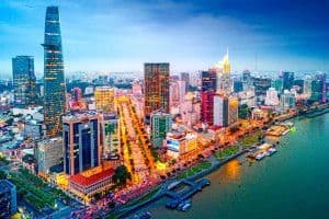 Toàn cảnh thành phố Hồ Chí Minh, biểu tượng cho sự phát triển và tương lai công nghệ của Việt Nam mà FPT đang định hình.