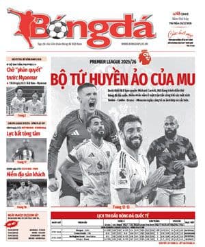 Trang bìa báo Bóng Đá với hình ảnh các cầu thủ và tiêu đề về Premier League, thể hiện sự phổ biến của bóng đá.